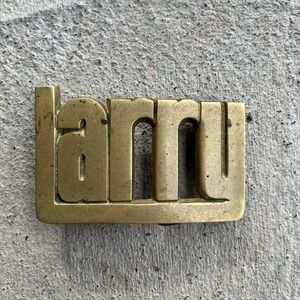 Vintage 1978 Baron Buckle Solid Brass Larry Belt Buckle